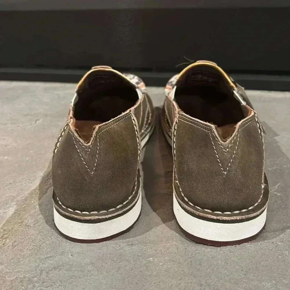 Ariat Cruiser Natural Taupe Buffalo print Leather upper slip on loafer,EVA sole - Picture 5 of 10